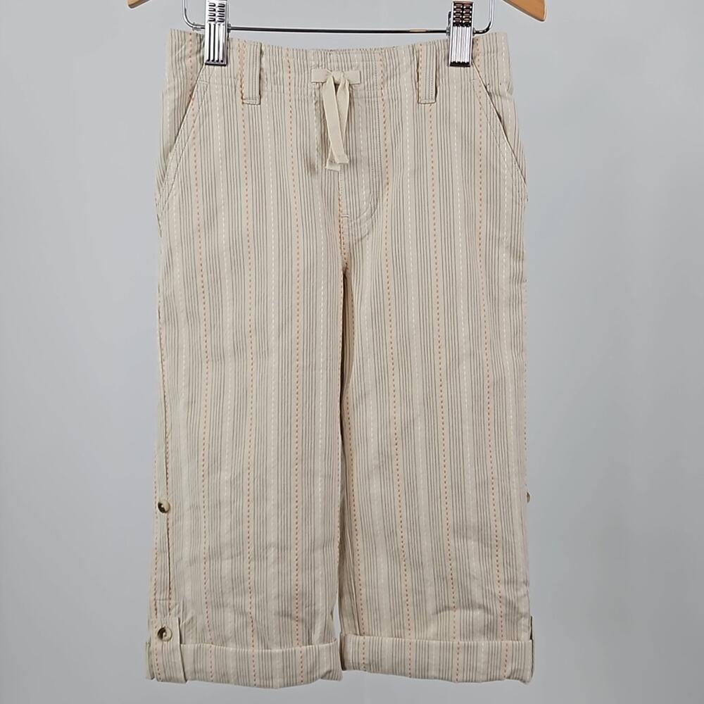 Janie‎ and Jack 2012 Stripe Tan Summer Cotton Roll Cuff Pants | Kids 4